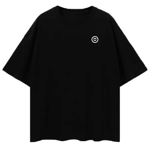 JOH - Black Oversized T-shirt - Smiley logo