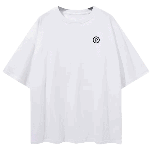 JOH - White Oversized T-shirt - Smiley logo